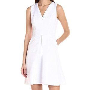 Armani Exchange White A Line Fit & Flare Dress w Pockets